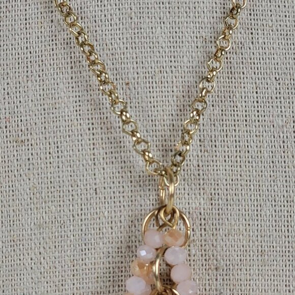 JS Collections Pink Crystal Tassel Pendant Necklace 33" Gold-Tone Lobster Clasp - Picture 4 of 10